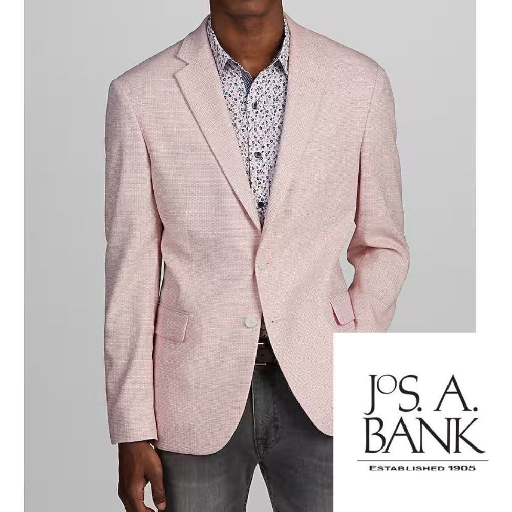 38R JOS A BANK Slim Fit Men's Tic Blazer Sportcoat C110893